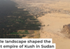 Jebel Barkal mesa and the archaeological site at its base in the Nile Valley. Sami Elamin